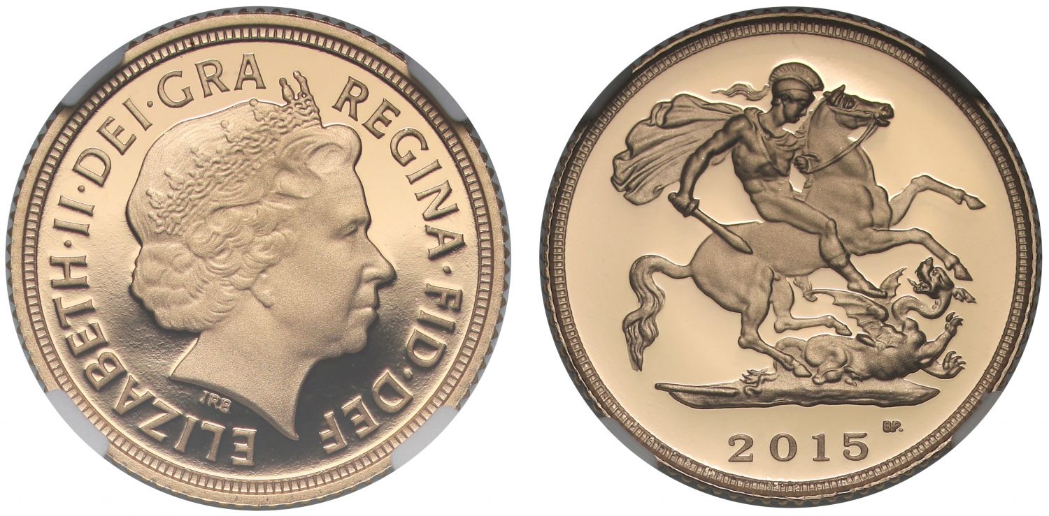 Elizabeth II 2015 IRB proof Half-Sovereign PF70 UCAM