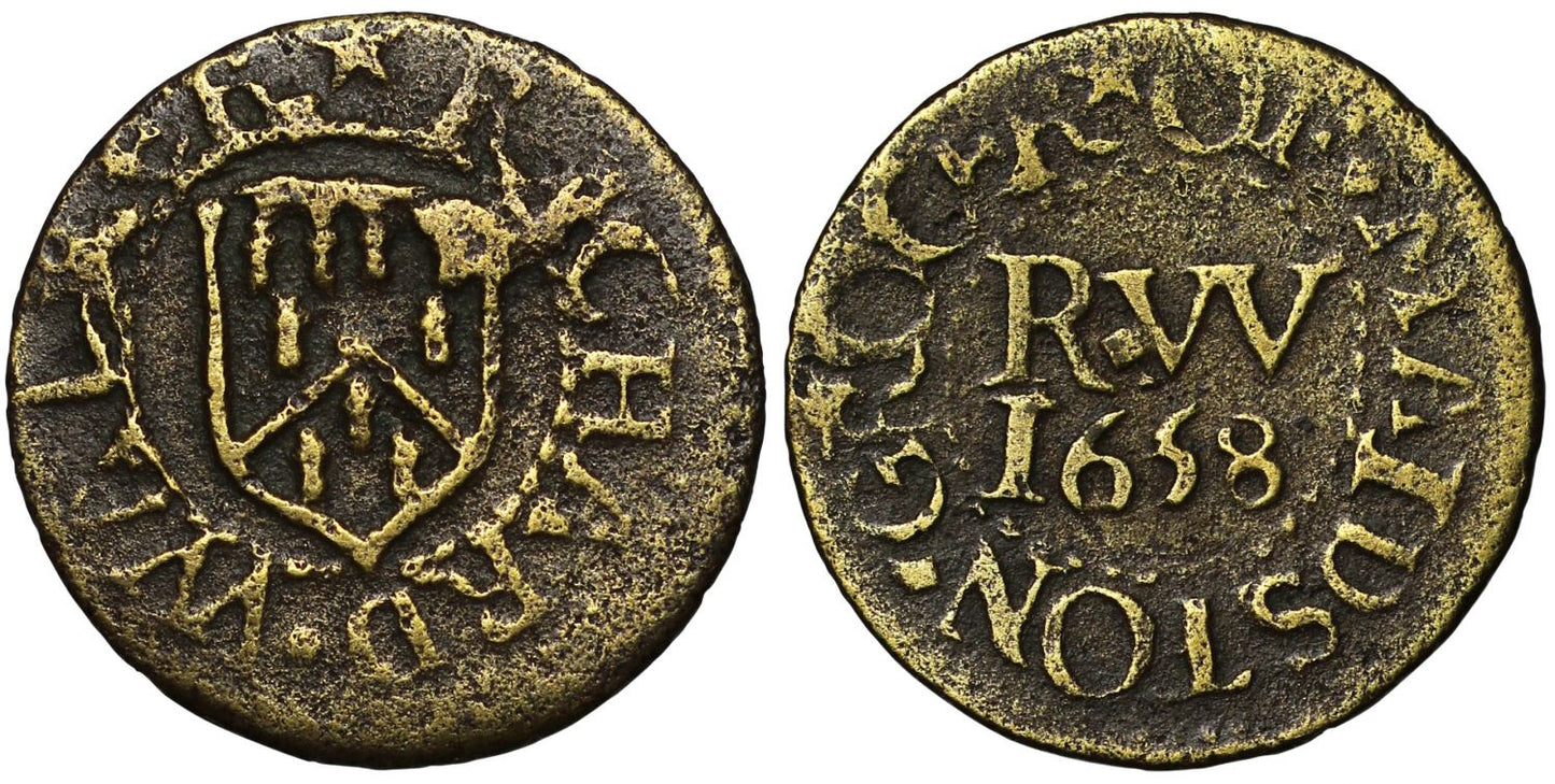 17th Century Farthing Token, Kent, Maidstone, Richard Walker, Grocer, 1658