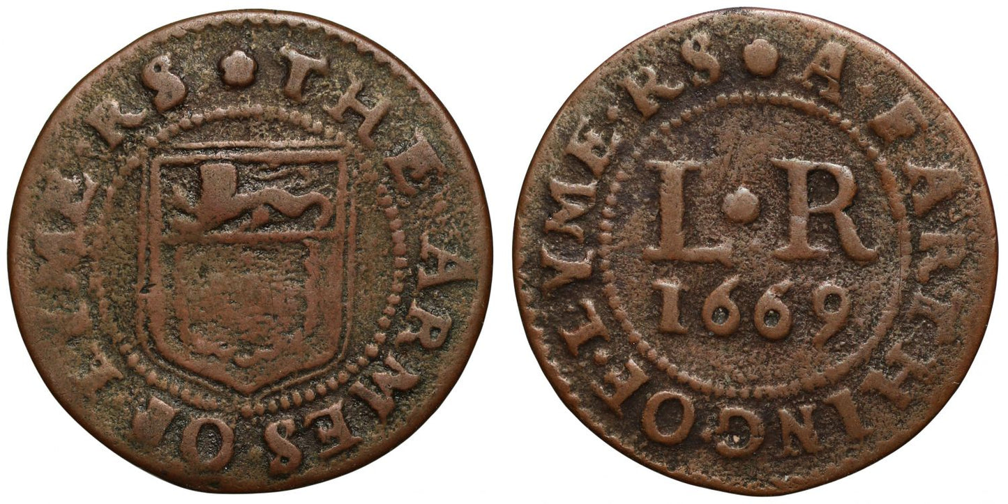 Dorset 17th century Token, Lyme Regis, Town Farthing 1669