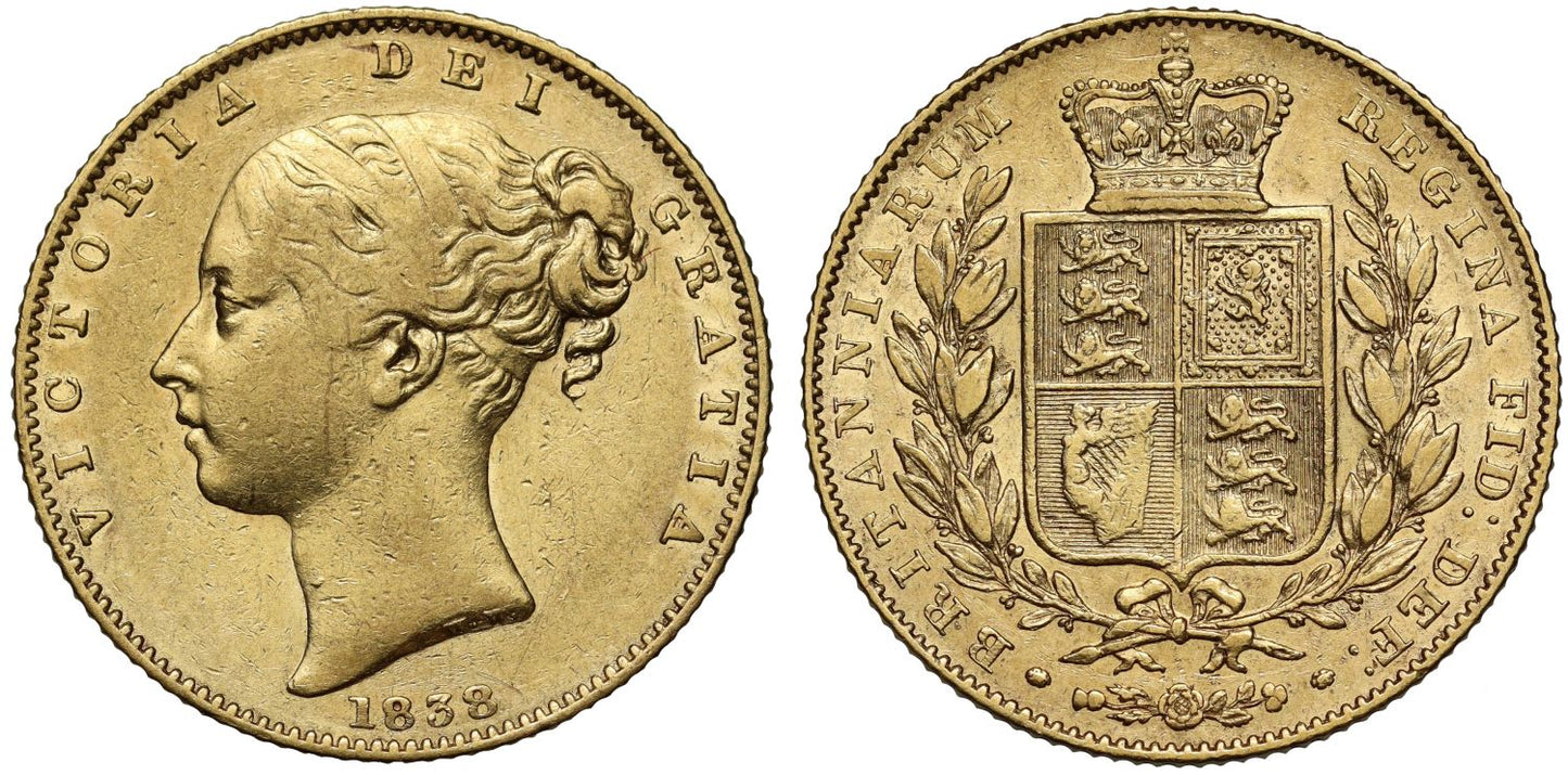 Victoria 1838 Sovereign, Coronation year first issue