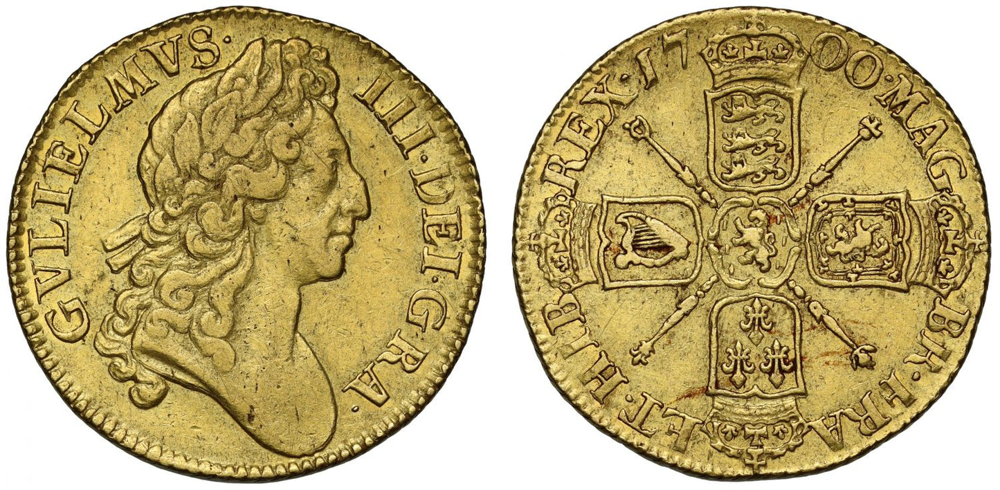 William III 1700 Guinea, second head