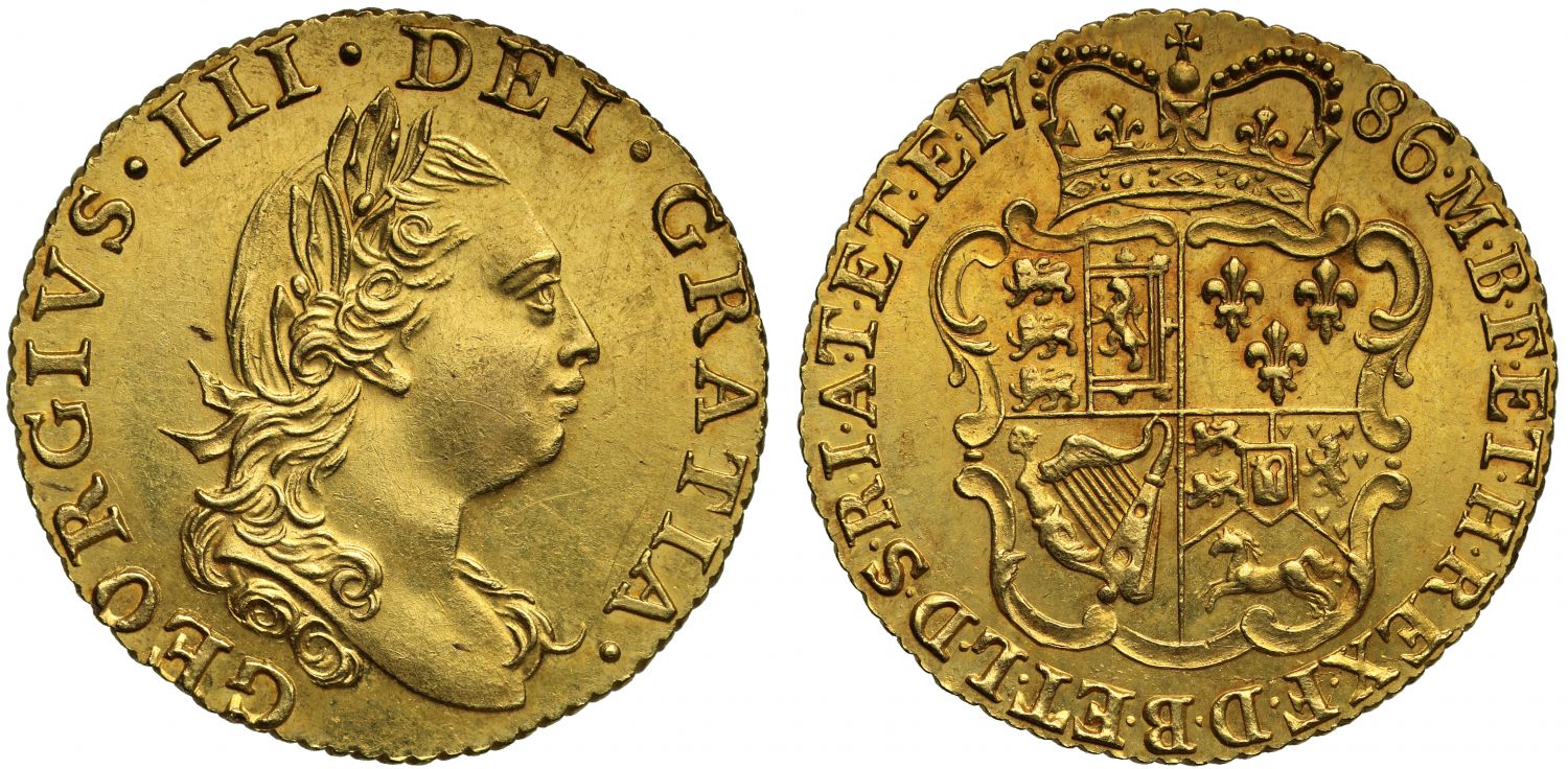 George III 1786 Half-Guinea, fourth bust, rose type reverse