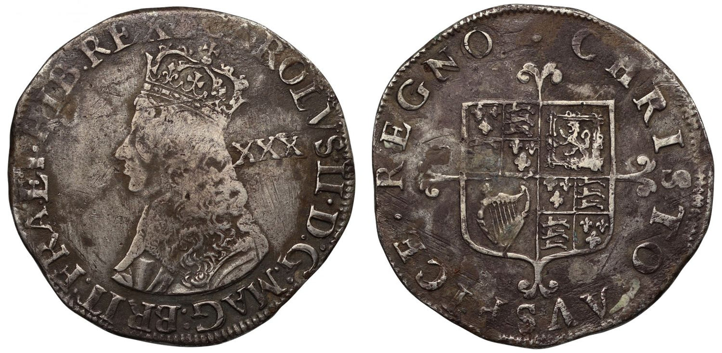 Charles II Halfcrown, second hammered issue, extremely rare