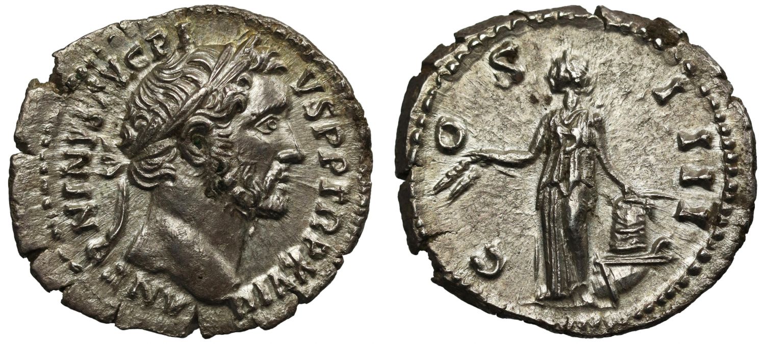 Antoninius Pius, Silver Denarius, Annona.