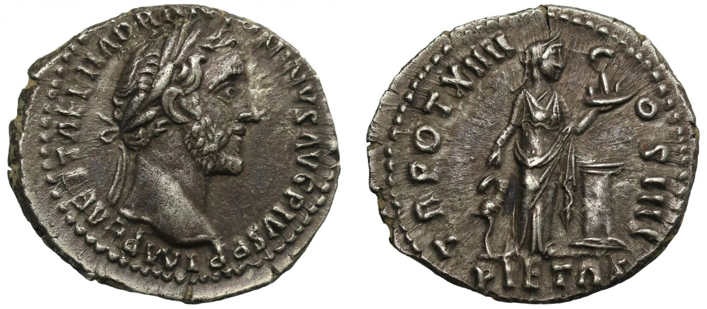 Antoninius Pius, Silver Denarius, Pietas.