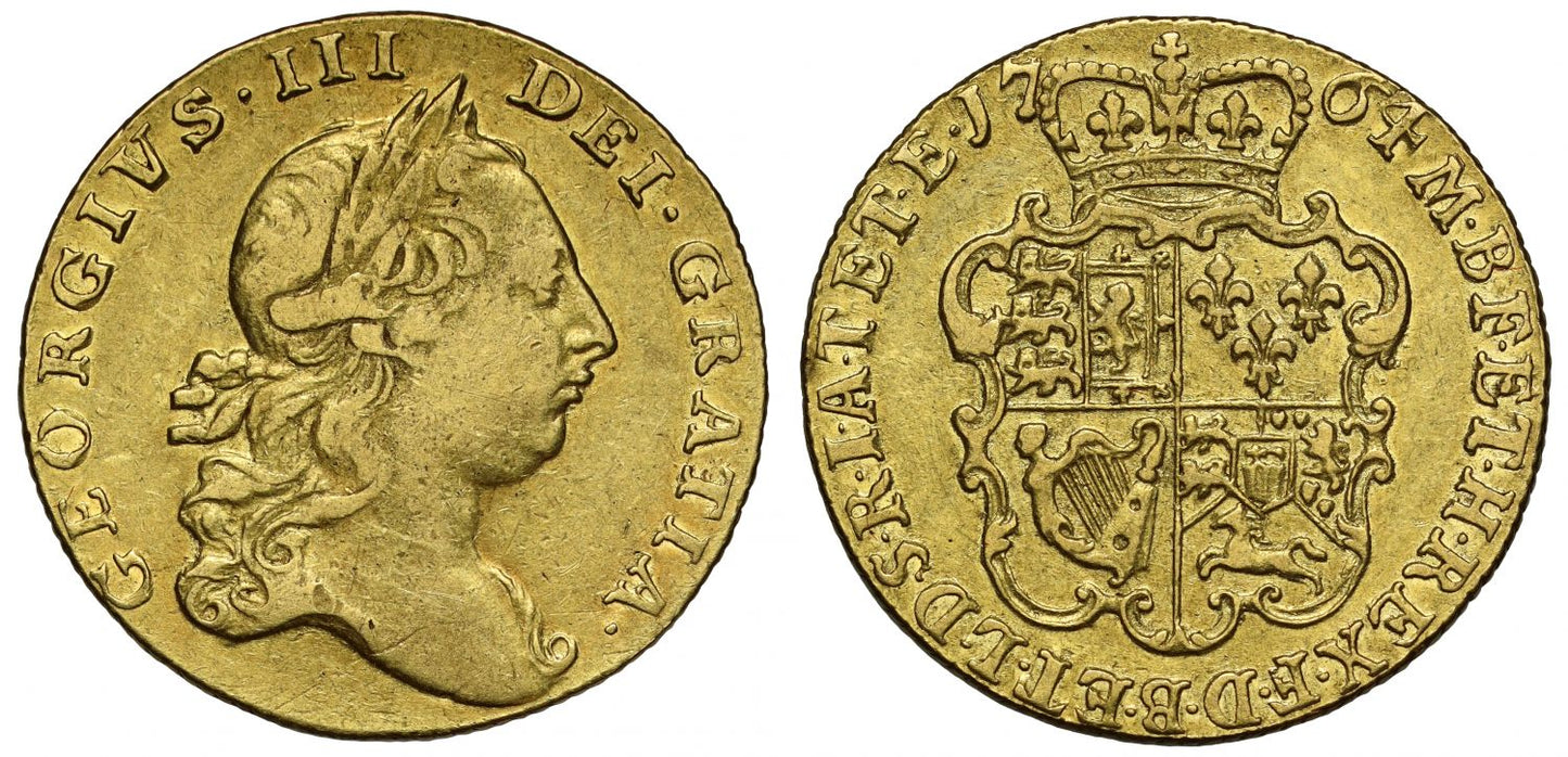 George III 1764 Guinea, second head, no stop above head