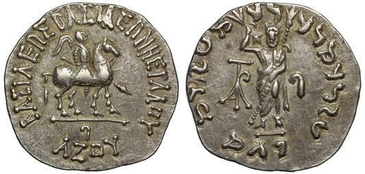 Indo-Scythians, Azes I (c. 48-25 BC), Silver Tetradrachm, Zeus.