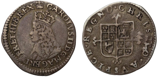 Charles II silver Twopence, First hammered issue