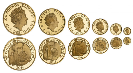 Elizabeth II 2016 gold proof Britannia 6-coin set