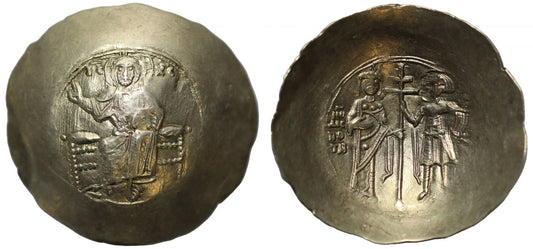 John II Comnenus, Electrum Aspron Trachy, Constantinople, with St. George.