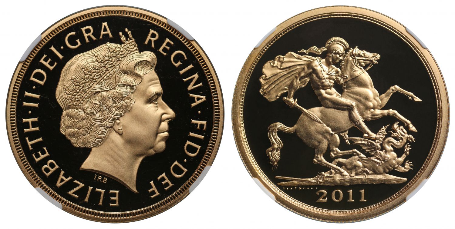 Elizabeth II 2011 proof Five-Pounds PF69 ULTRA CAMEO