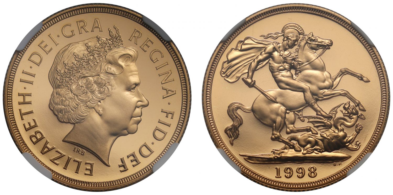 Elizabeth II 1998 proof Two-Pounds PF69 ULTRA CAMEO