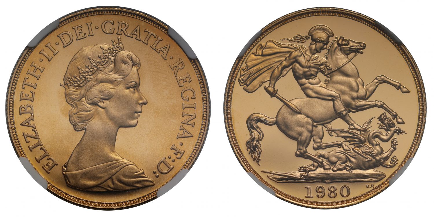 Elizabeth II 1980 proof Two-Pounds PF68 ULTRA CAMEO