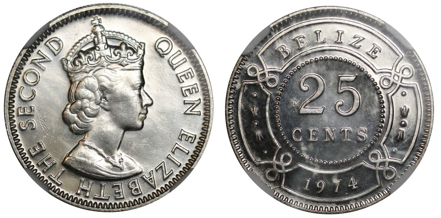 Belize Specimen 25-Cents, 1974.