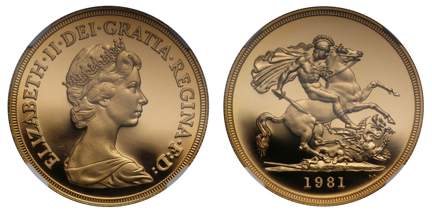 Elizabeth II 1981 proof Five-Pounds PF69 ULTRA CAMEO