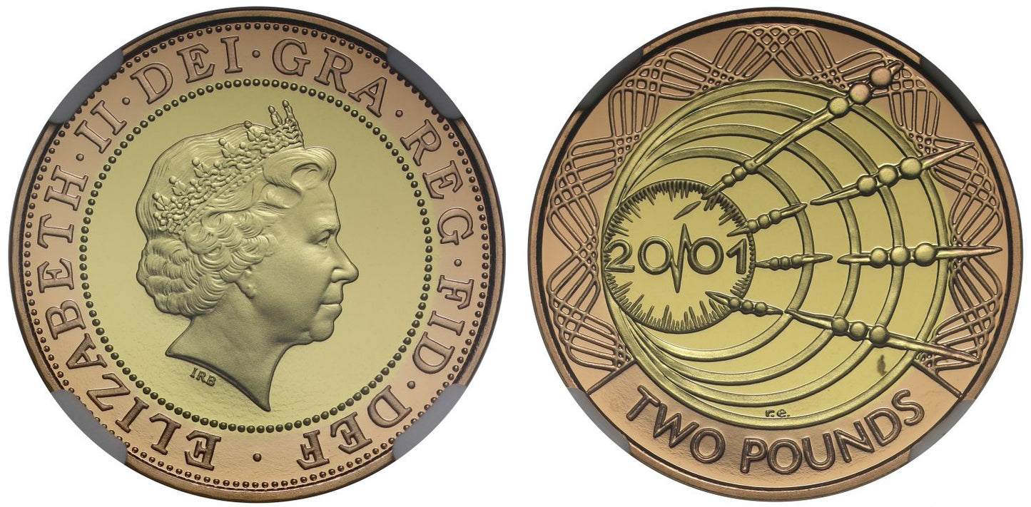 Elizabeth II 2001 proof Two-Pounds PF70 ULTRA CAMEO