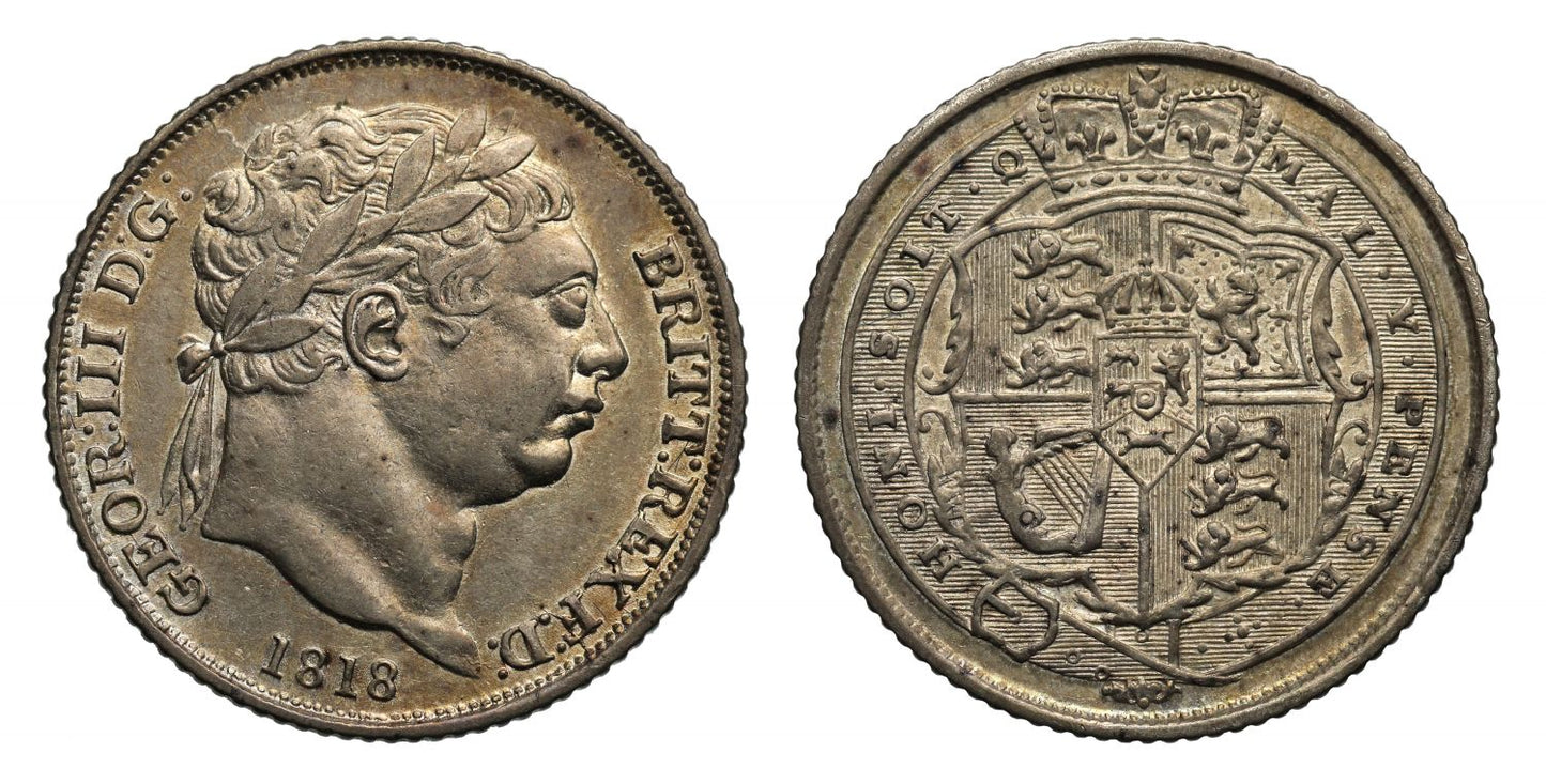 George III 1818 Sixpence, last coinage of reign