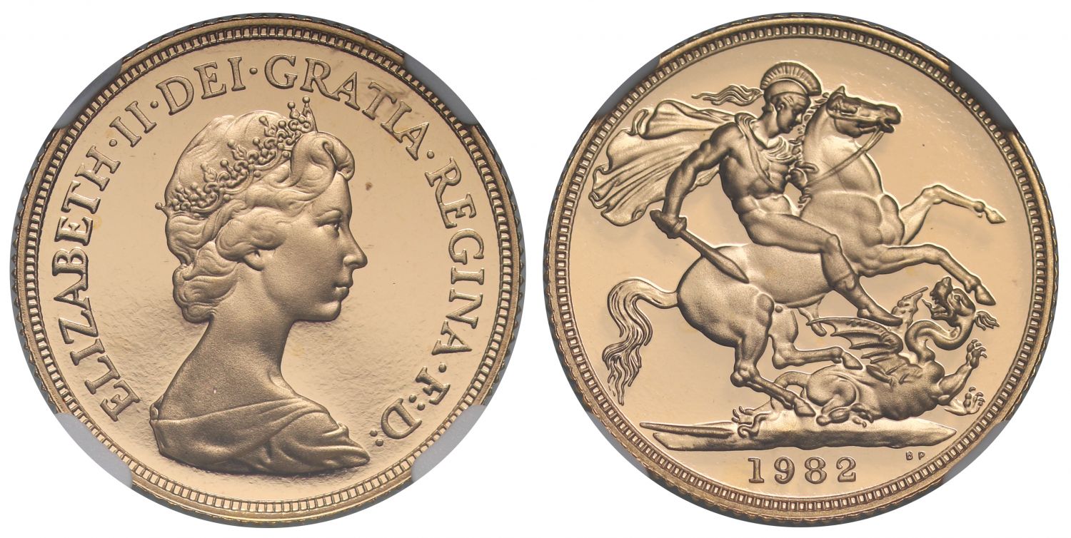 Elizabeth II 1982 proof Sovereign PF69 ULTRA CAMEO