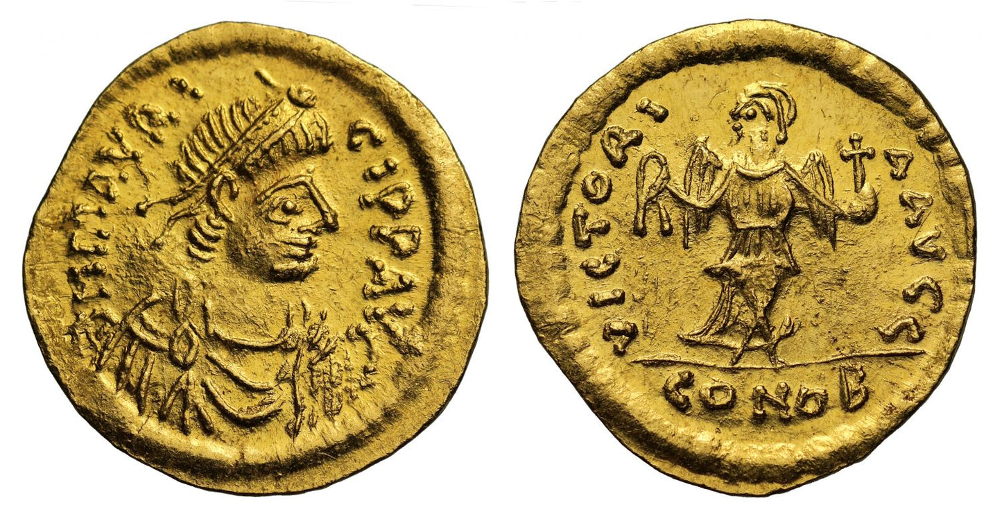 Maurice Tiberius, Gold Semissis, Mint of Constantinople