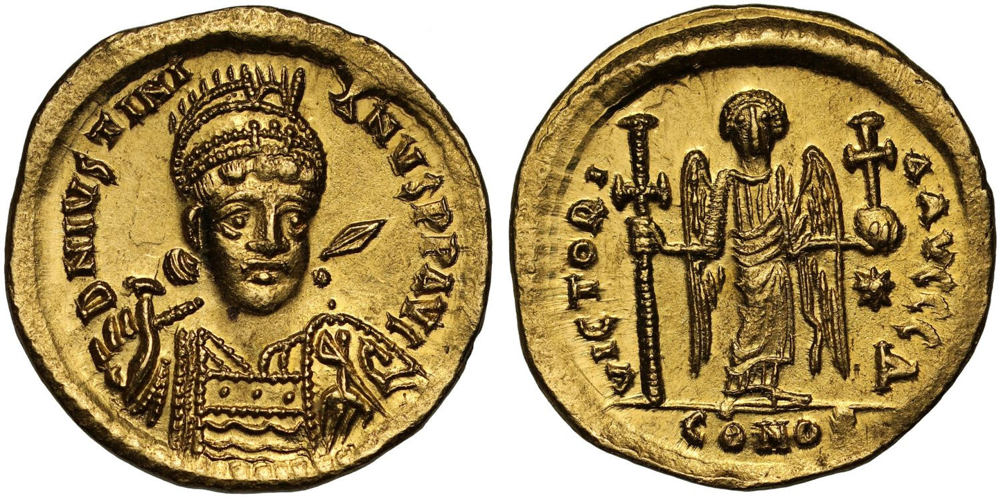 Justinian I gold Solidus, Constantinople