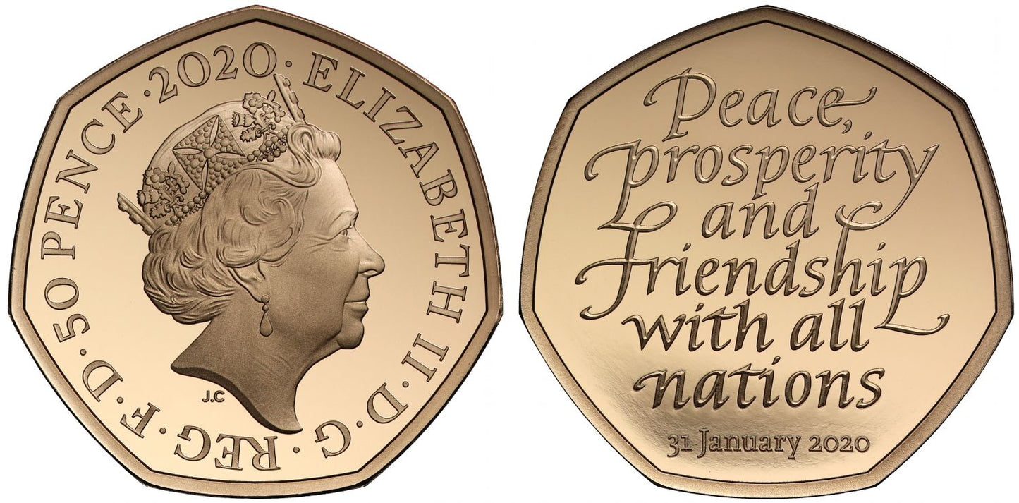 * Elizabeth II 2020 gold proof 50p Brexit