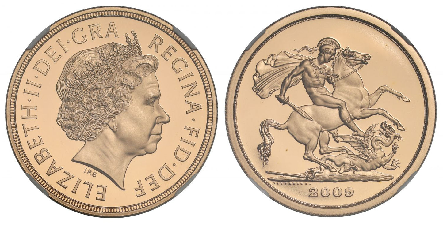 Elizabeth II 2009 proof Five-Pounds PF69 ULTRA CAMEO