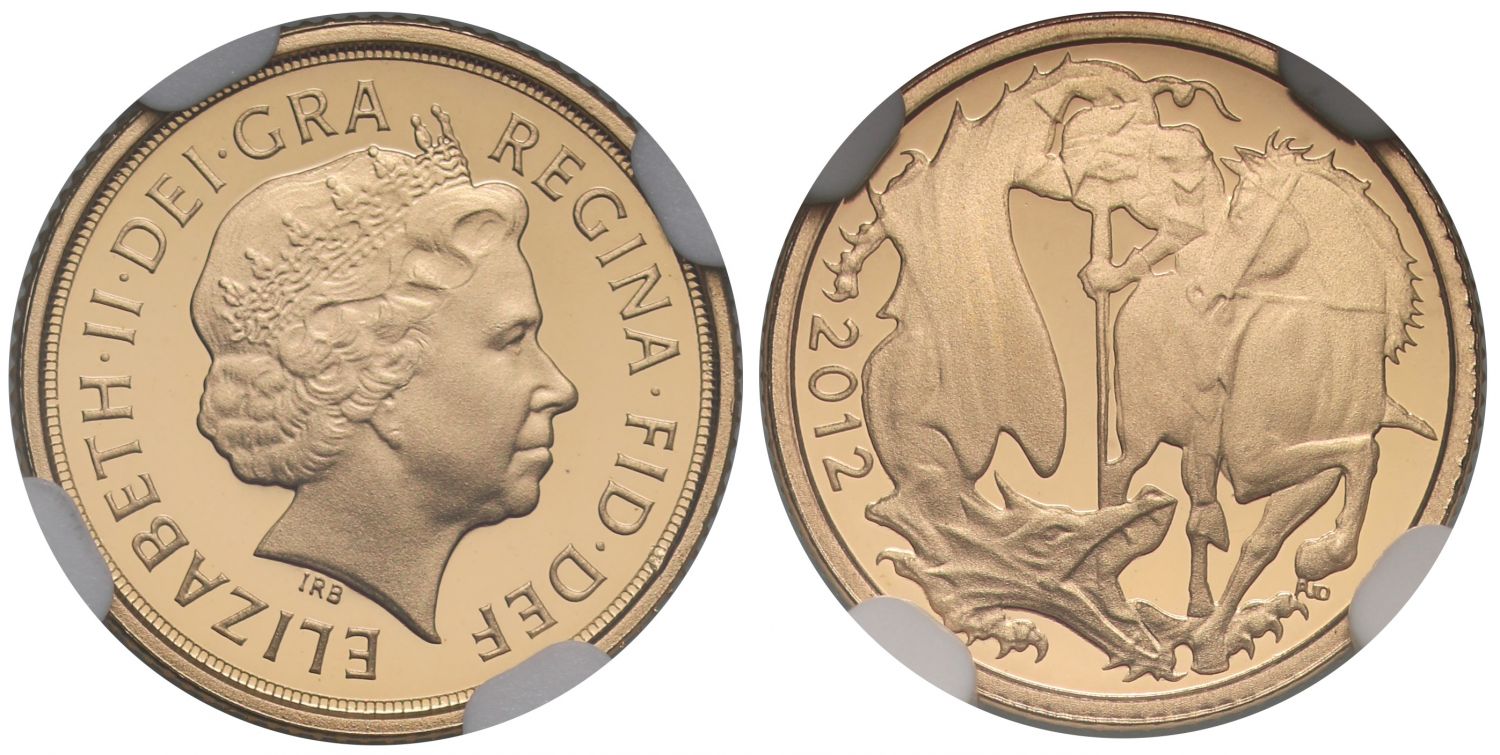 Elizabeth II 2012 proof Quarter-Sovereign PF70 UCAM