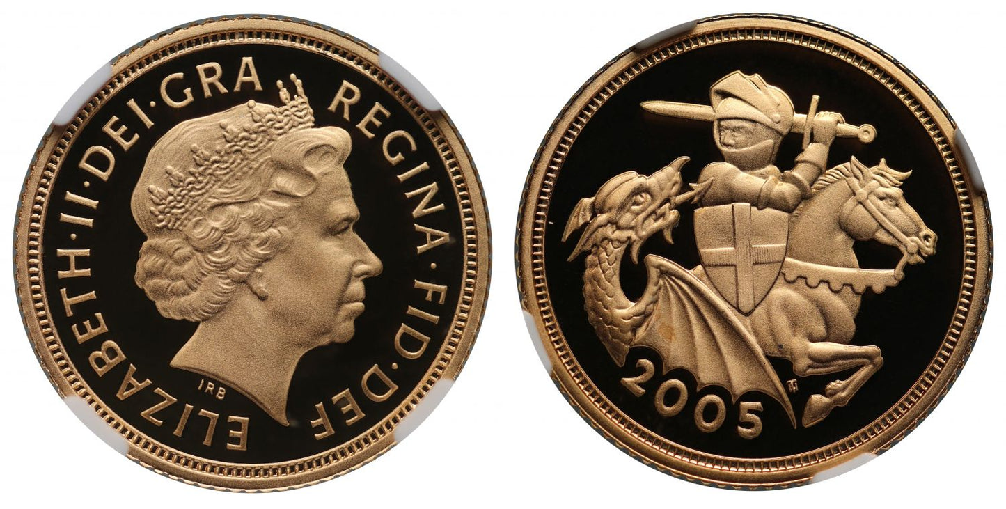 Elizabeth II 2005 proof Half-Sovereign PF70 ULTRA CAMEO