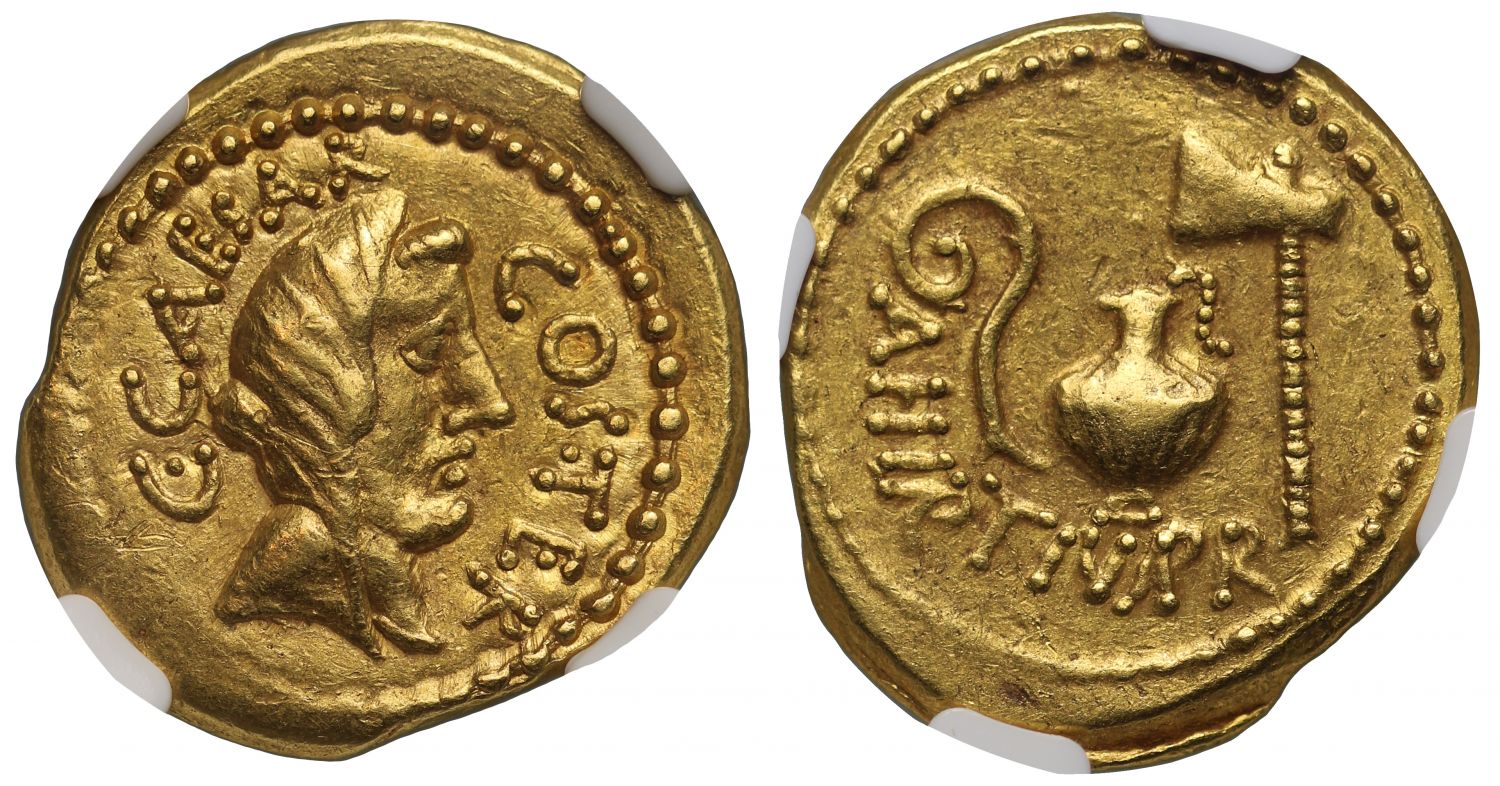 Julius Caesar, Gold Aureus XF 5/5 - 4/5