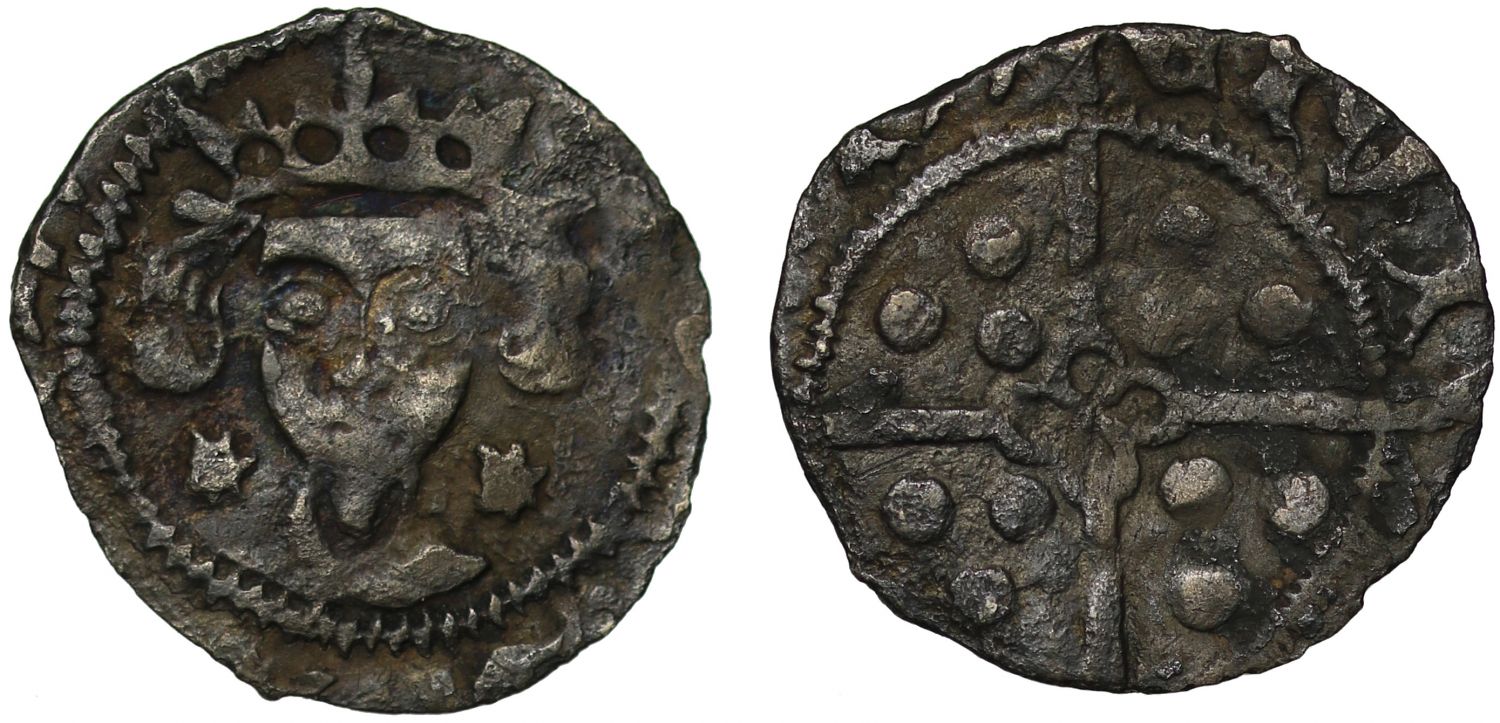 Ireland, Edward IV Penny, cross and pellet coinage, mullet either side of neck