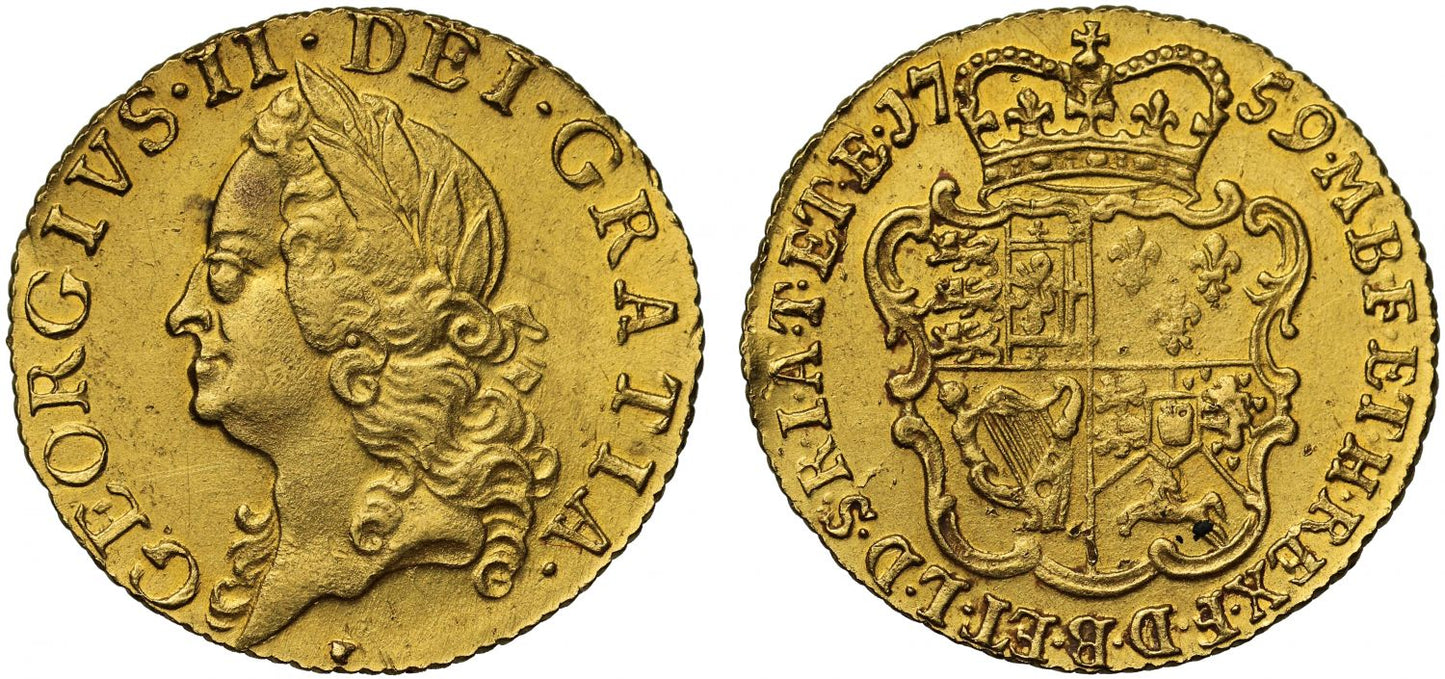 George II 1759 Half-Guinea, old head, penultimate year of reign