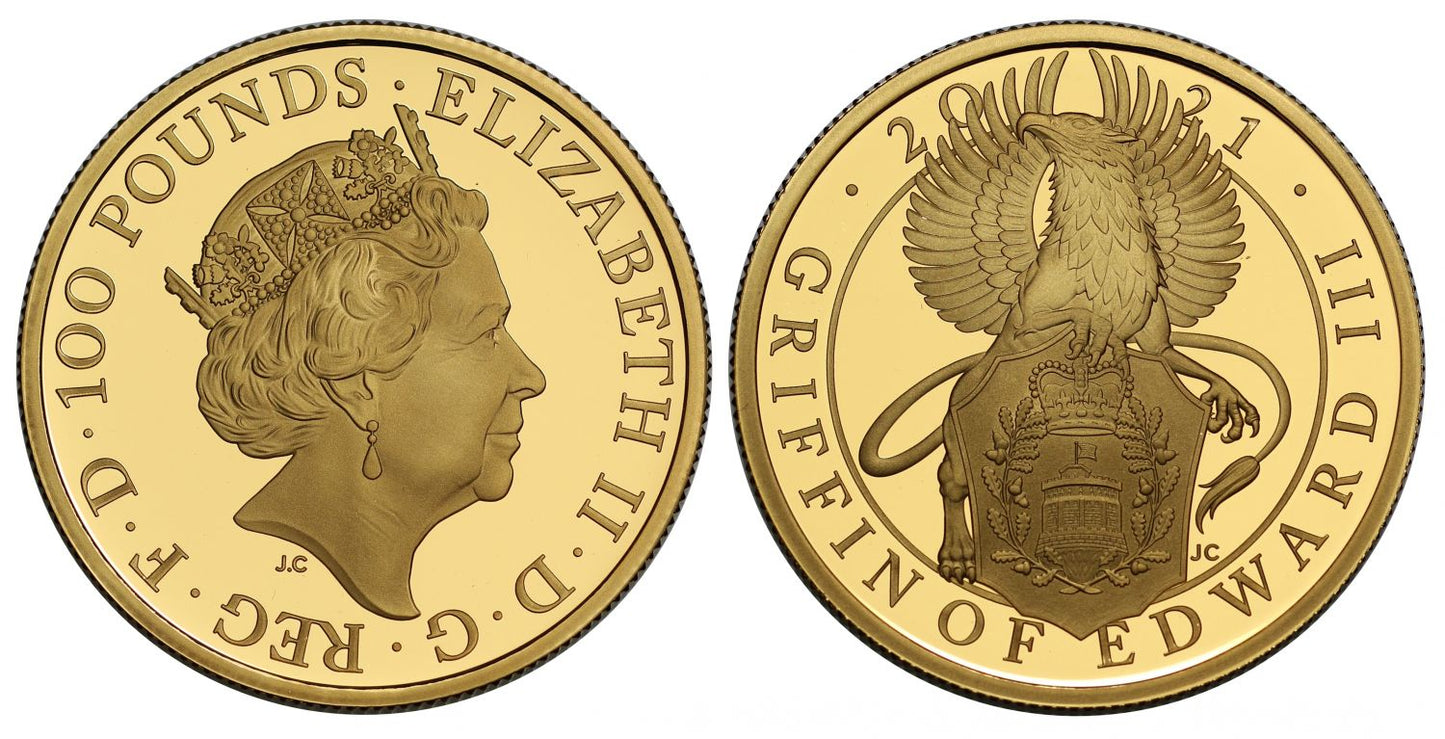 Elizabeth II 2021 gold proof 1oz Griffin of Edward III