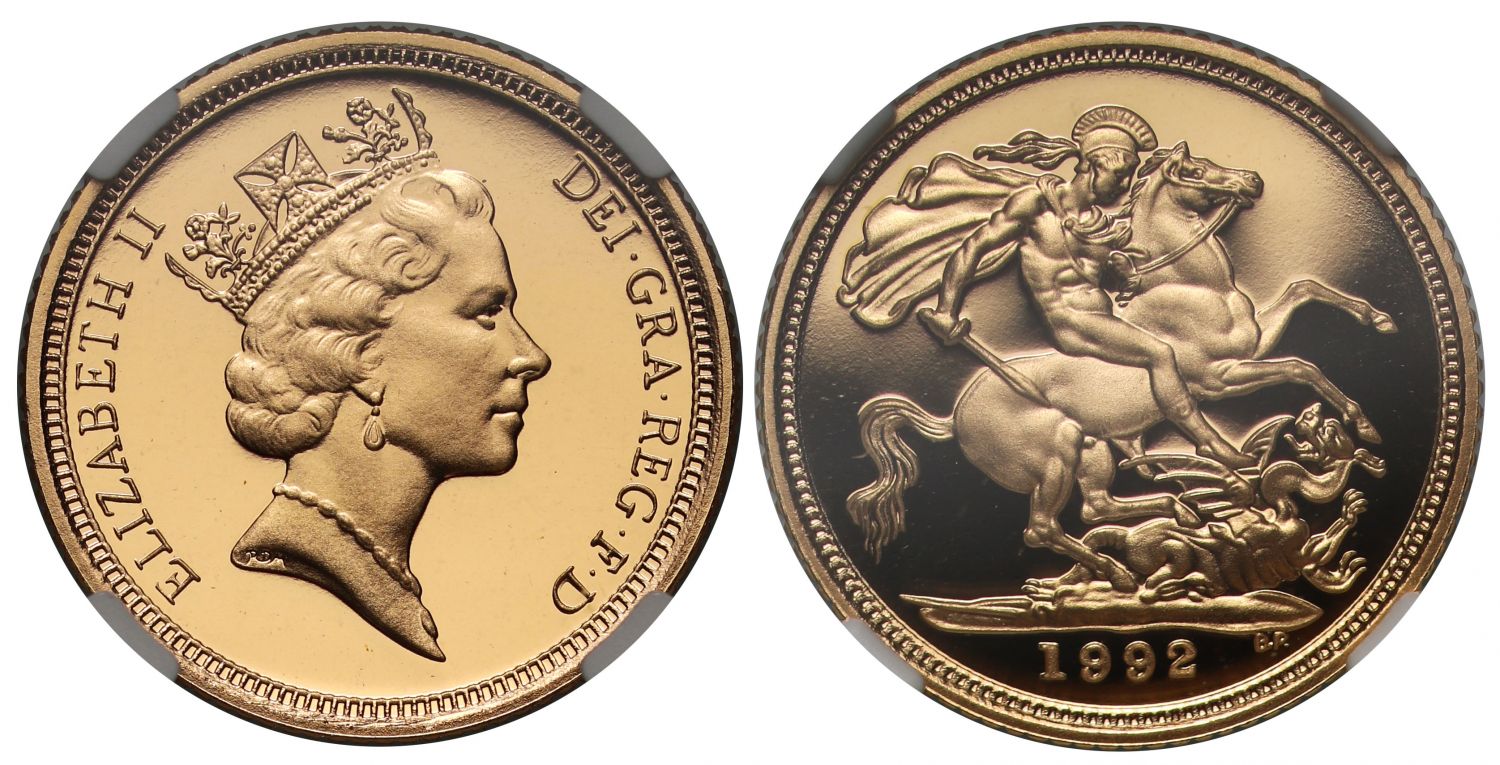 Elizabeth II 1992 proof Half-Sovereign PF69 UCAM