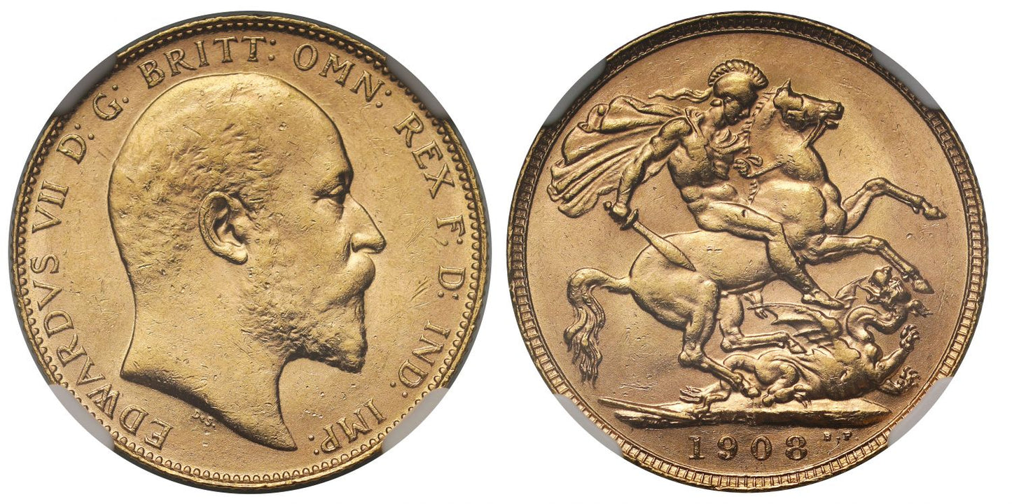 ONE PIECE in English gold sovereign Edward VII, 1907 U…