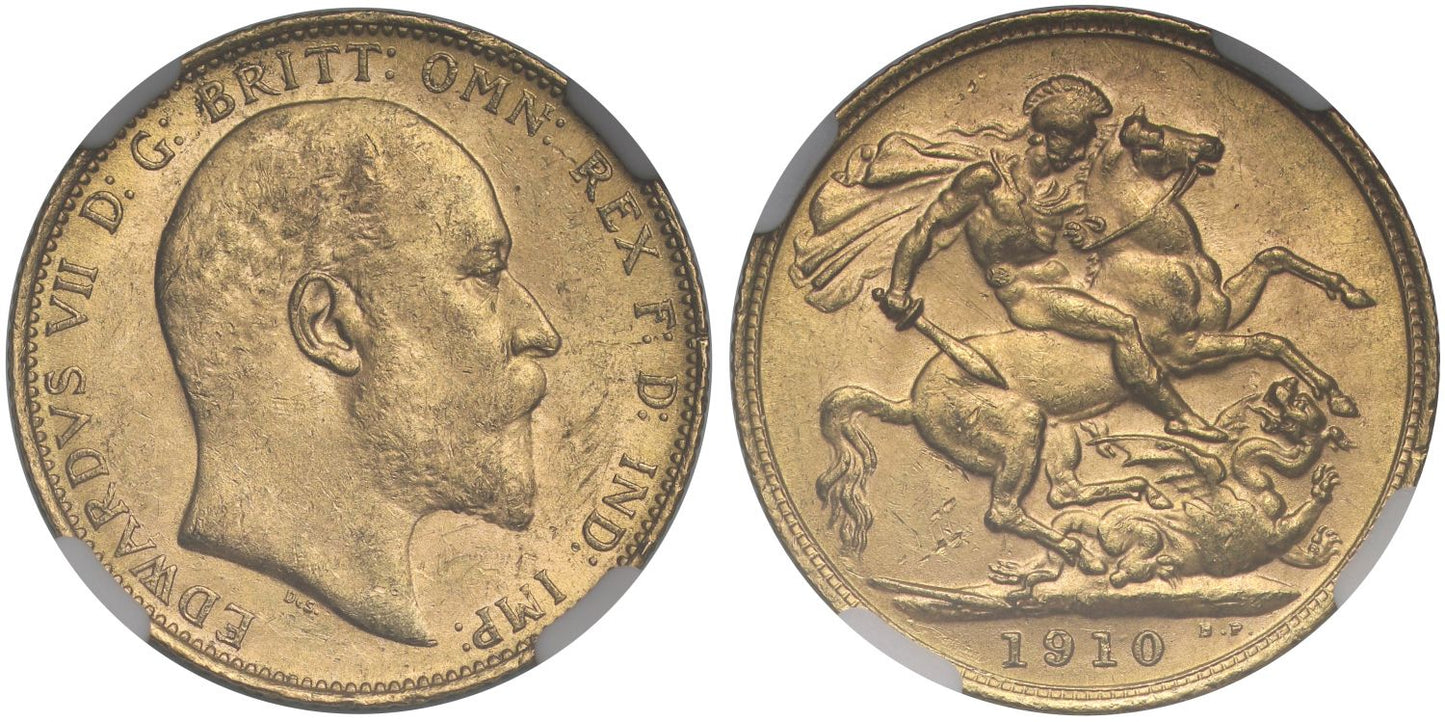 Edward VII 1910-M Sovereign Melbourne Mint MS61