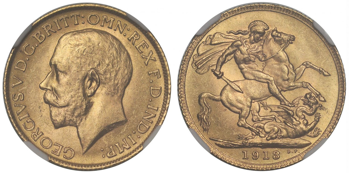 George V 1913 Sovereign MS64