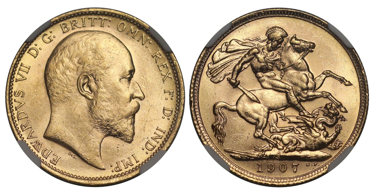 Edward VII 1907-S Sovereign Sydney Mint MS62