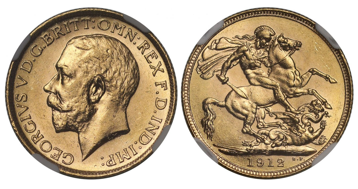 George V 1912 S Sovereign Sydney Mint MS62