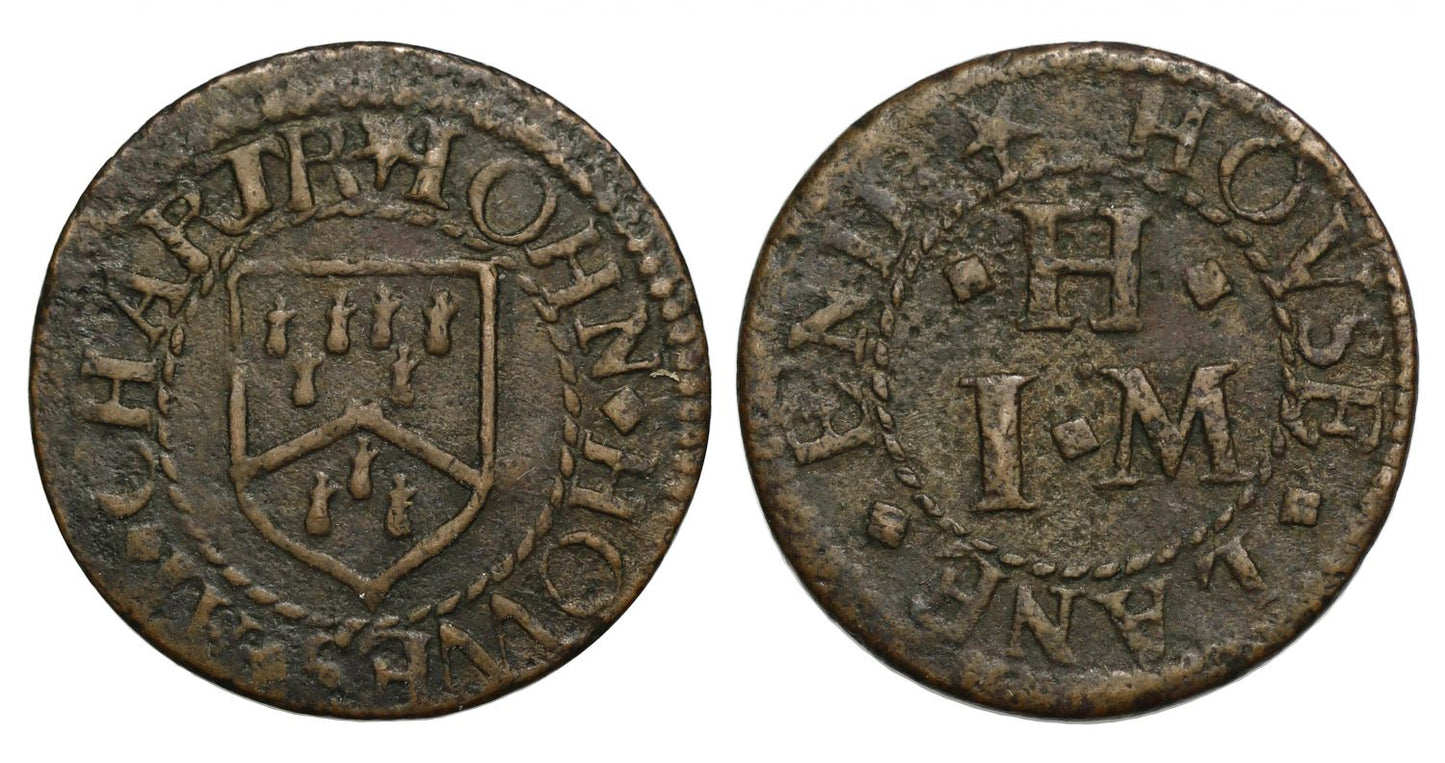 17th century Farthing Token London, Charterhouse Lane, John Howes the Grocer