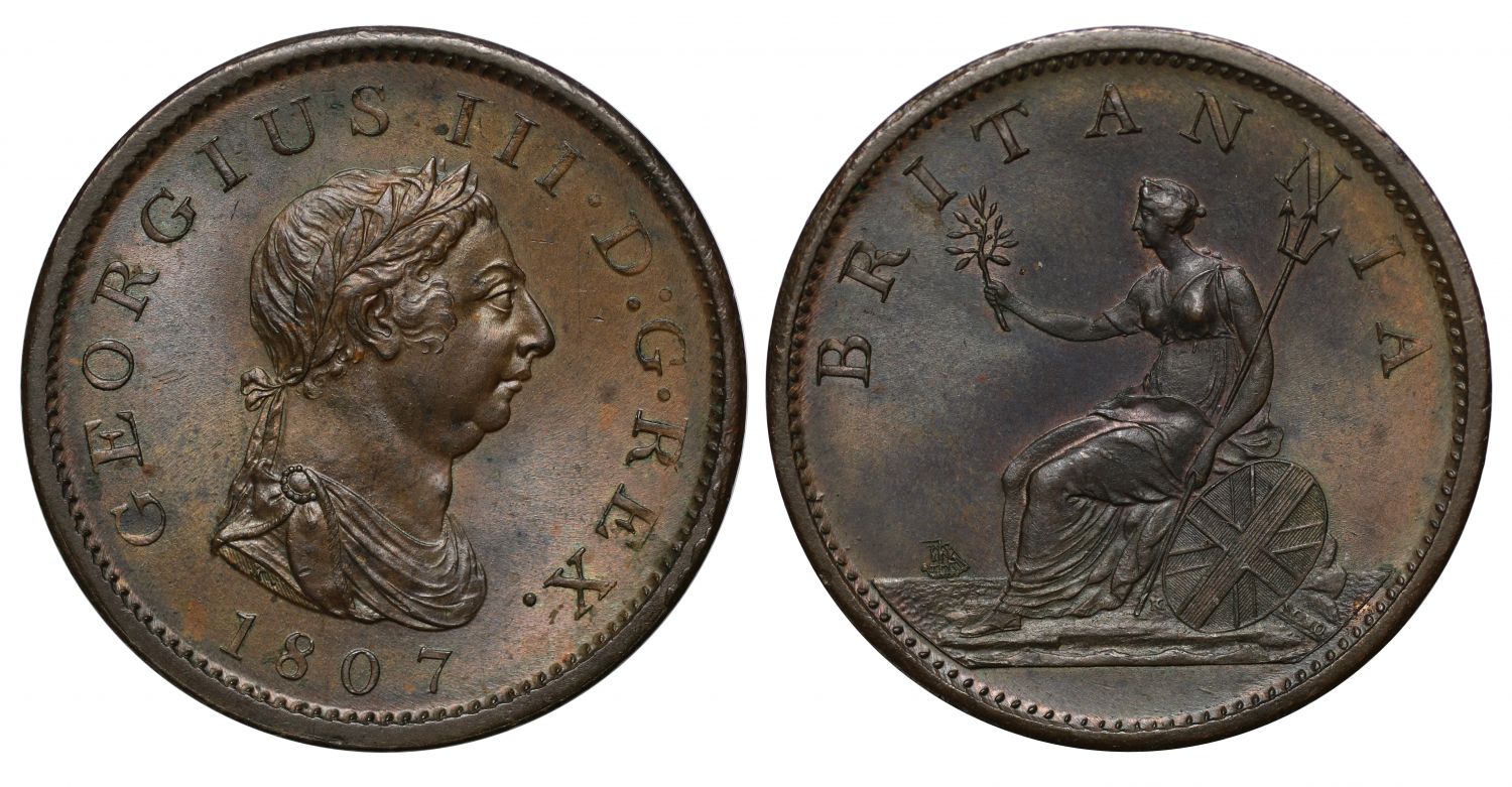 George III 1807 Penny, final currency year for this reign