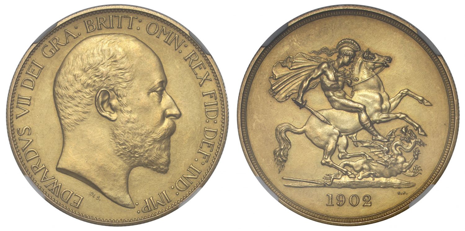 Edward VII 1902 matt proof Five-Pounds PF61 MATTE