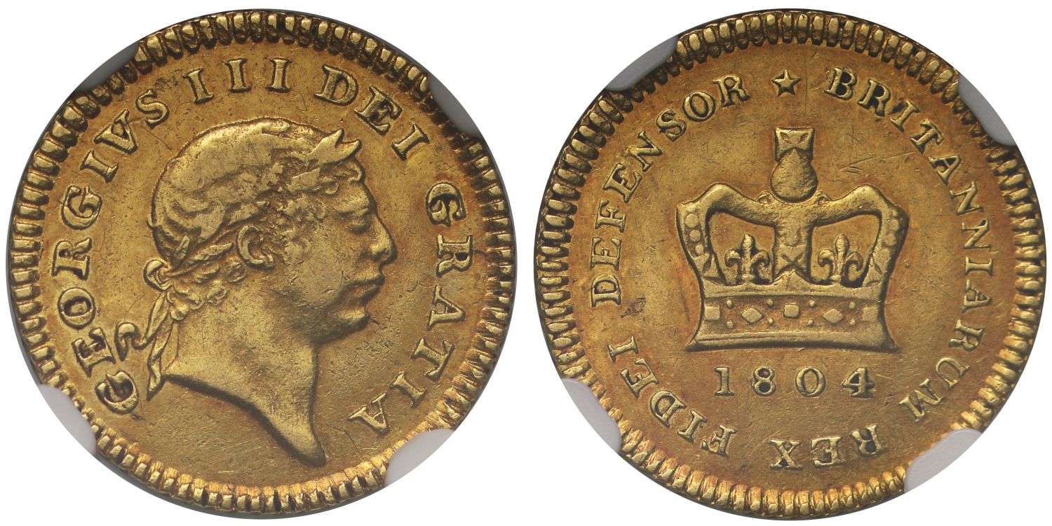 George III 1804 Third-Guinea AU50, first year for third type