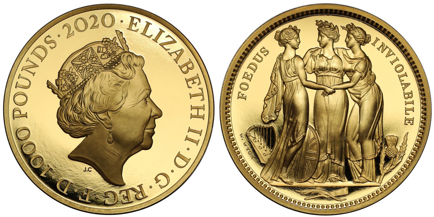 Elizabeth II 2020 gold proof 1-Kilo Three Graces