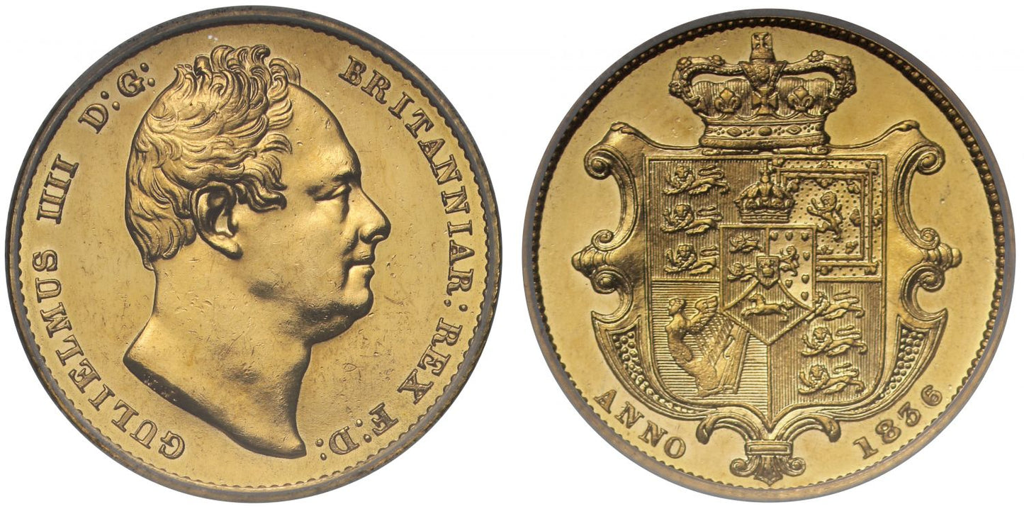 William IV 1836 Sovereign, second bust, MS61 Independent Coin Graders