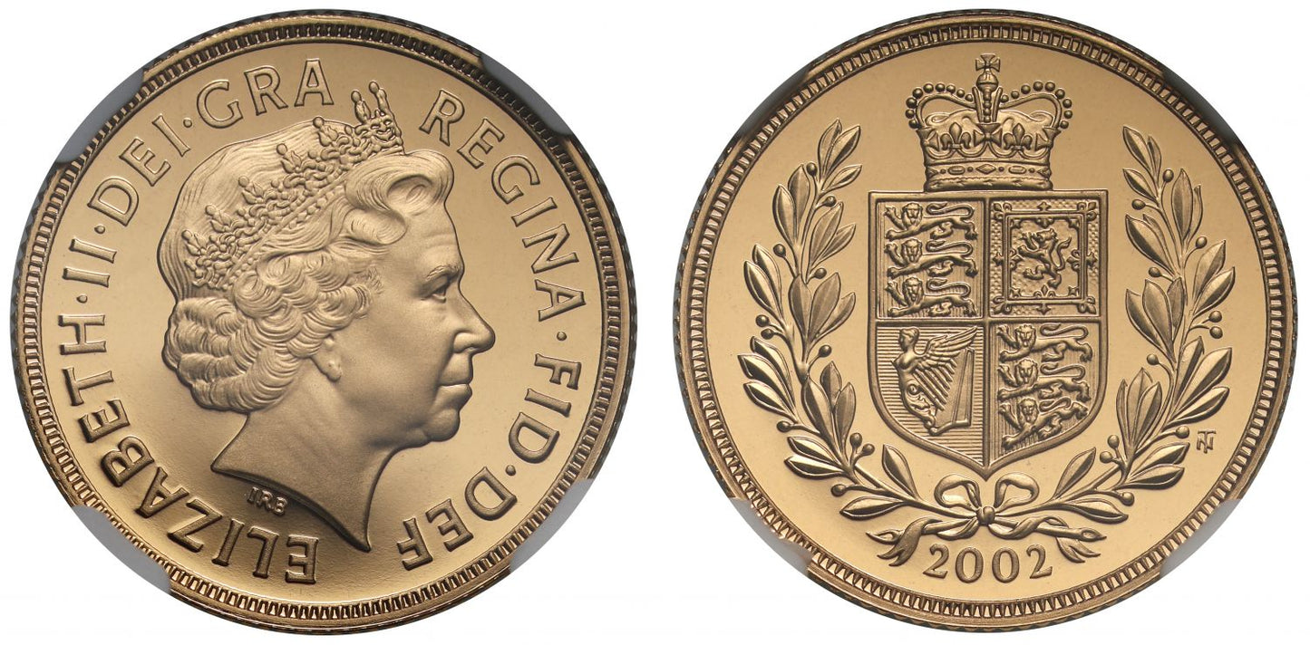 Elizabeth II 2002 proof Sovereign PF70 UCAM