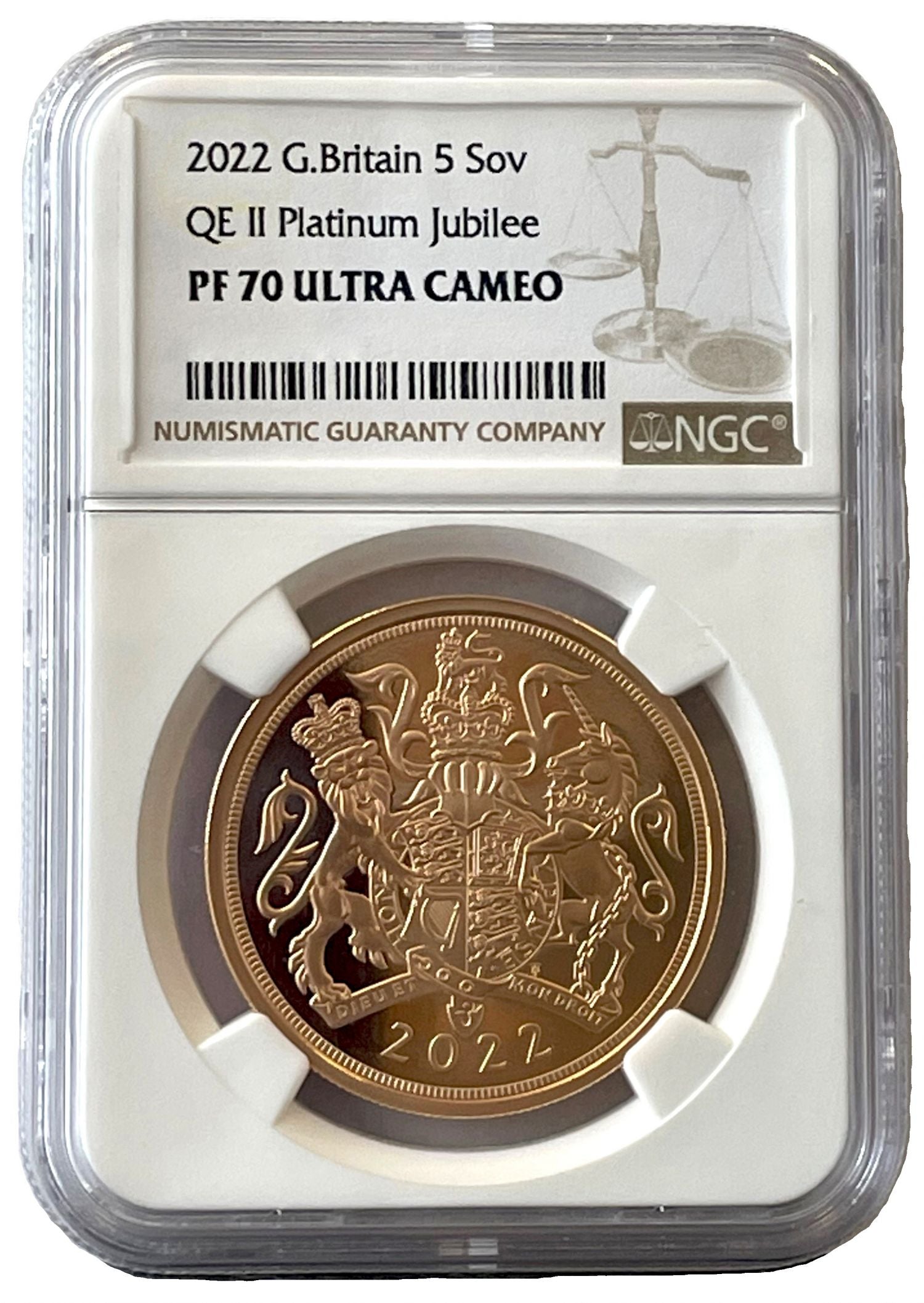 Elizabeth II 2022 proof Five-Pounds PF70 UCAM