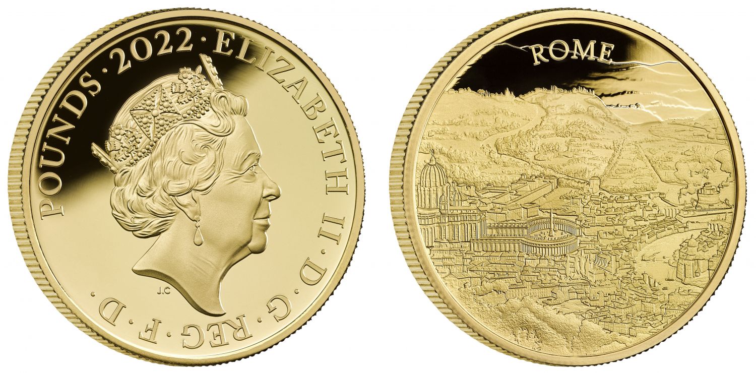 * Elizabeth II 2022 gold PF70 FDI 2oz Rome City Views