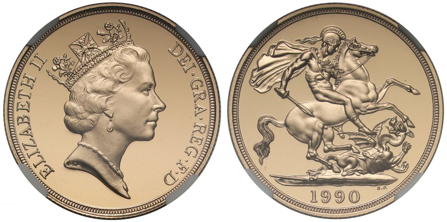 Elizabeth II 1990 proof Two-Pounds PF70 UCAM