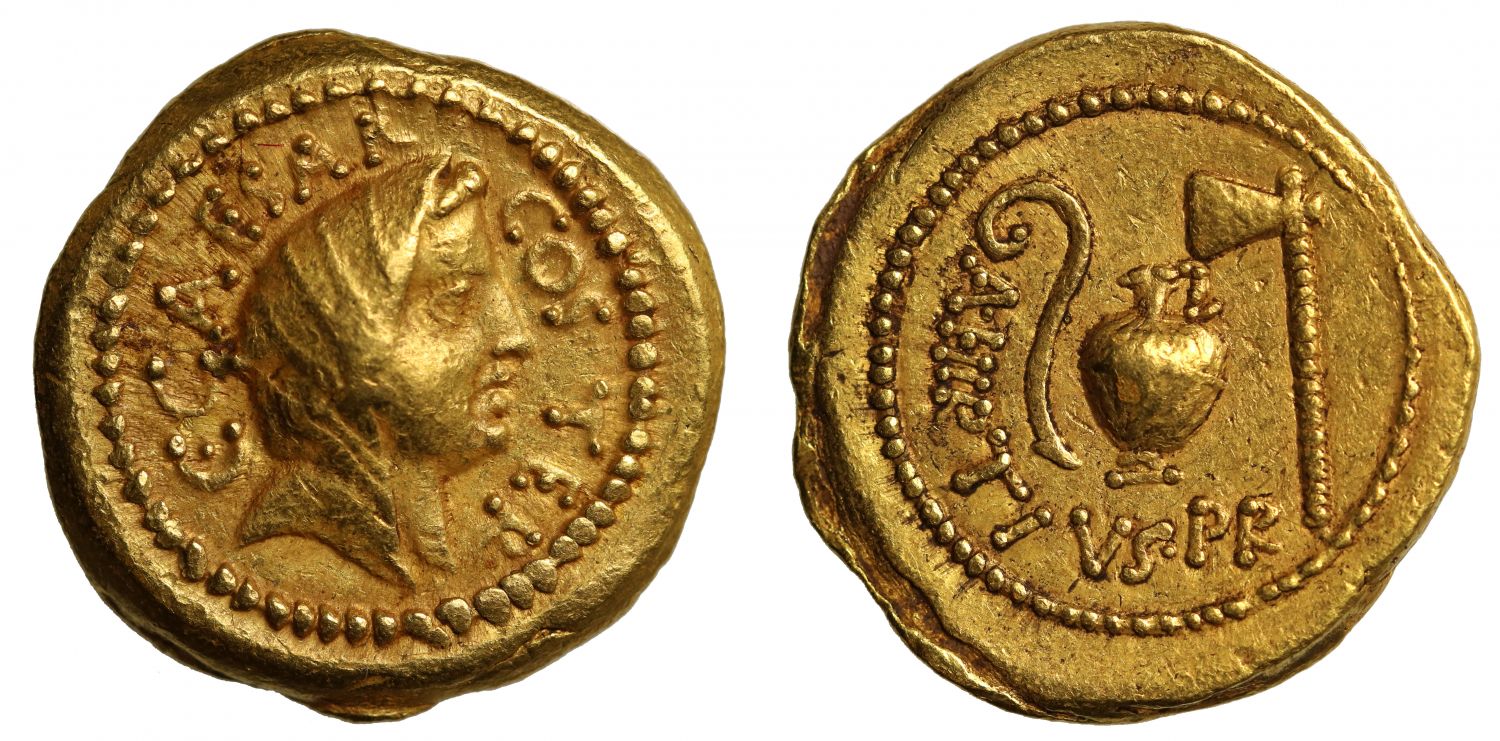 Julius Caesar, Gold Aureus.