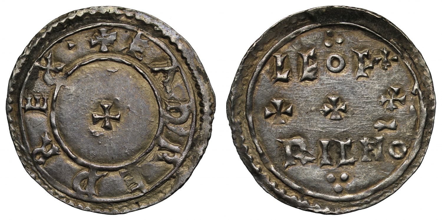 Eadred, Penny, two-line type, moneyer Leofric